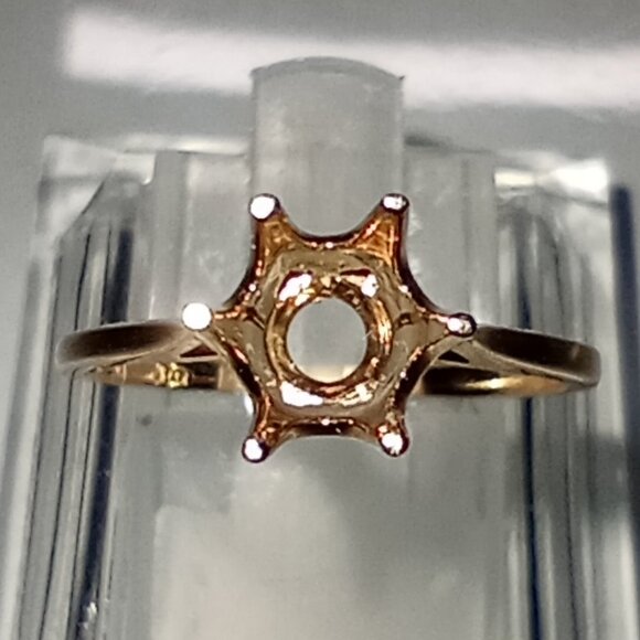 Three (3) 14Kt Yellow Gold 6mm Round 6-Prong Ring Casting - Picture 3 of 6